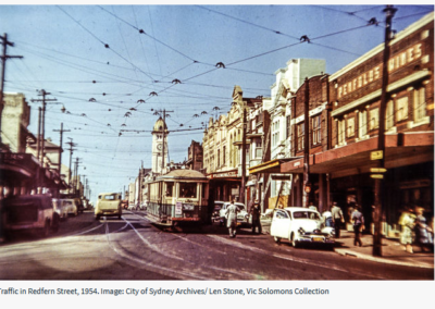 Redfern Street back in the 50s when it had trams.